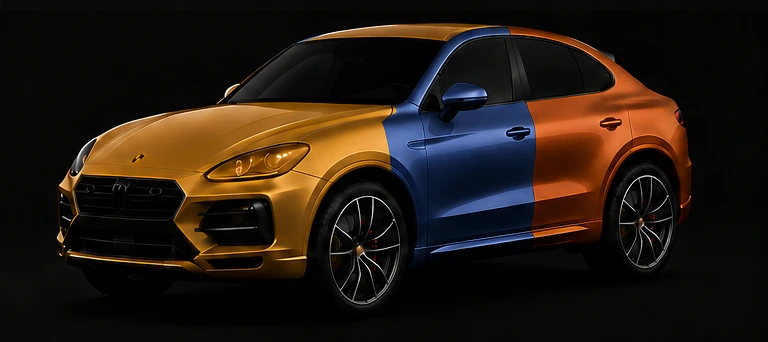 Оклейка в цветной полиуретан для Porsche Macan
